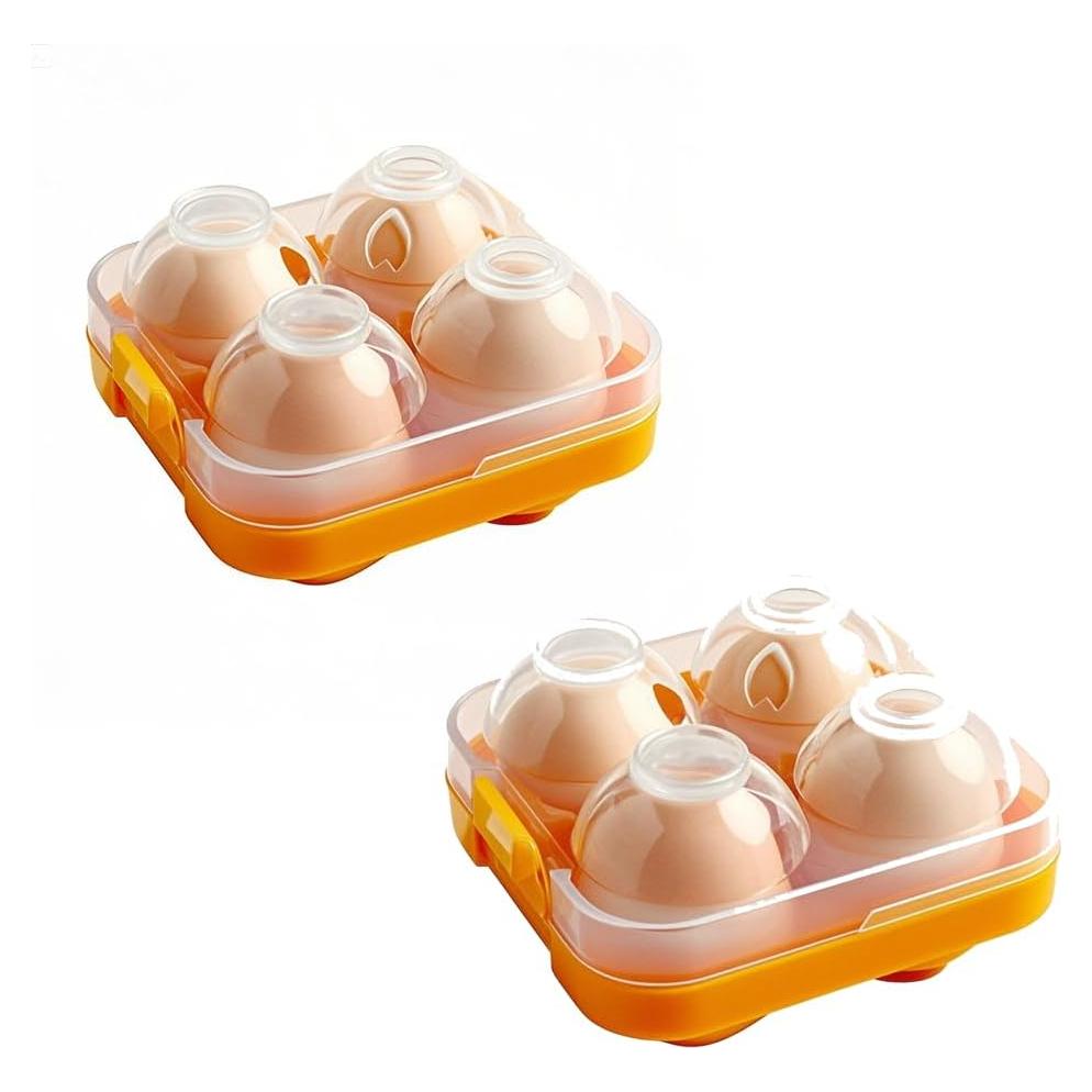 Contenedor de huevos portátil JANKOW 2 Pcs Naranja 10x10 cm