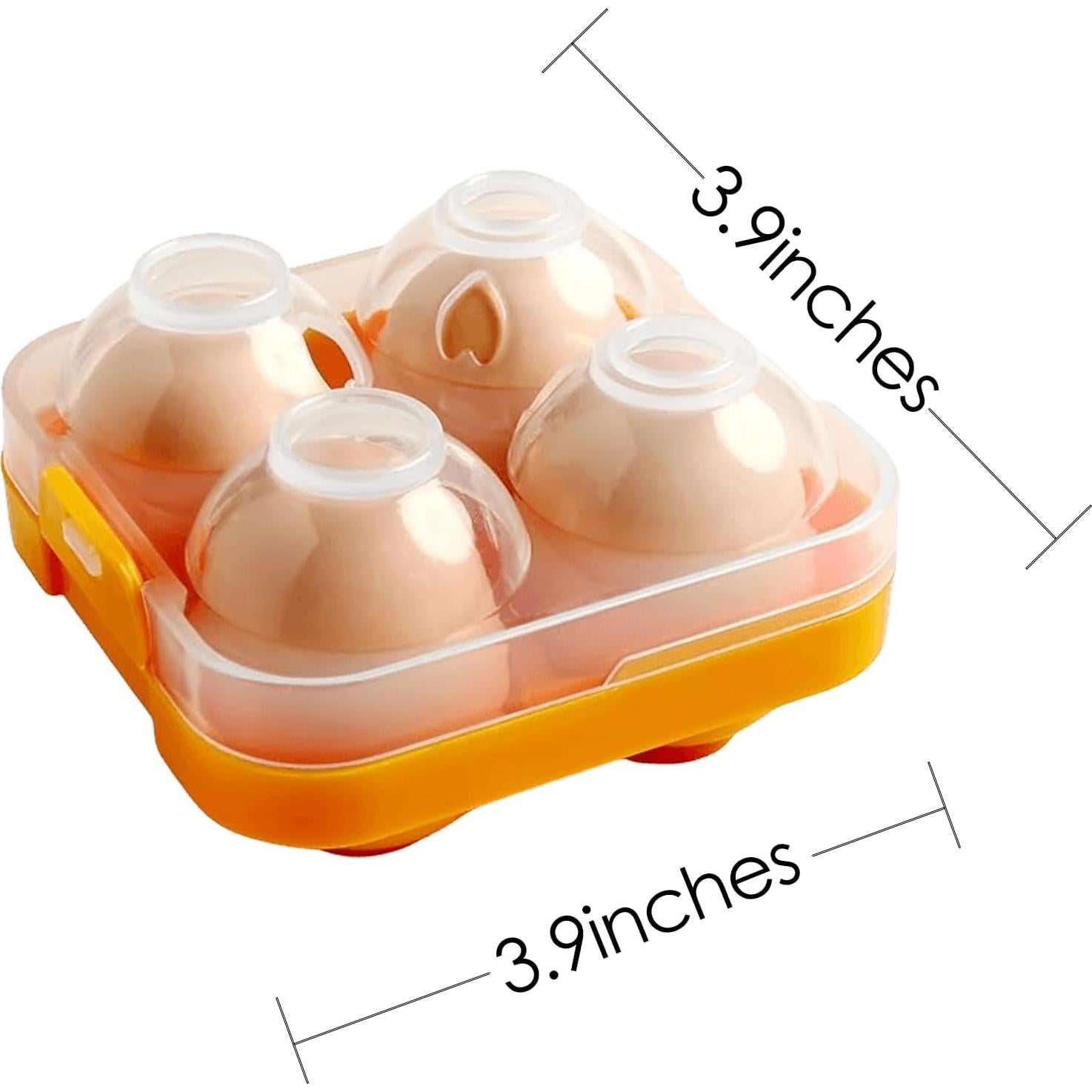 Contenedor de huevos portátil JANKOW 2 Pcs Naranja 10x10 cm
