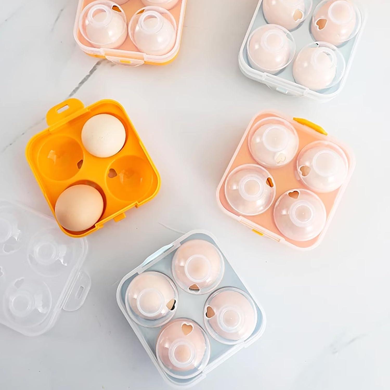 Contenedor de huevos portátil JANKOW 2 Pcs Naranja 10x10 cm