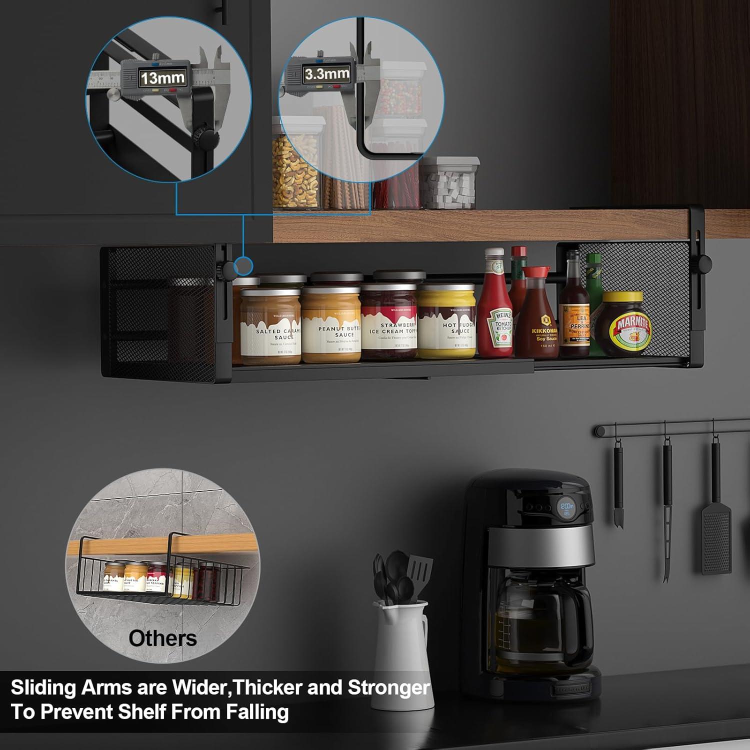 2 Pack Canasta Bajo Estante AmonHouseware Ajustable 37.8-57.4cm