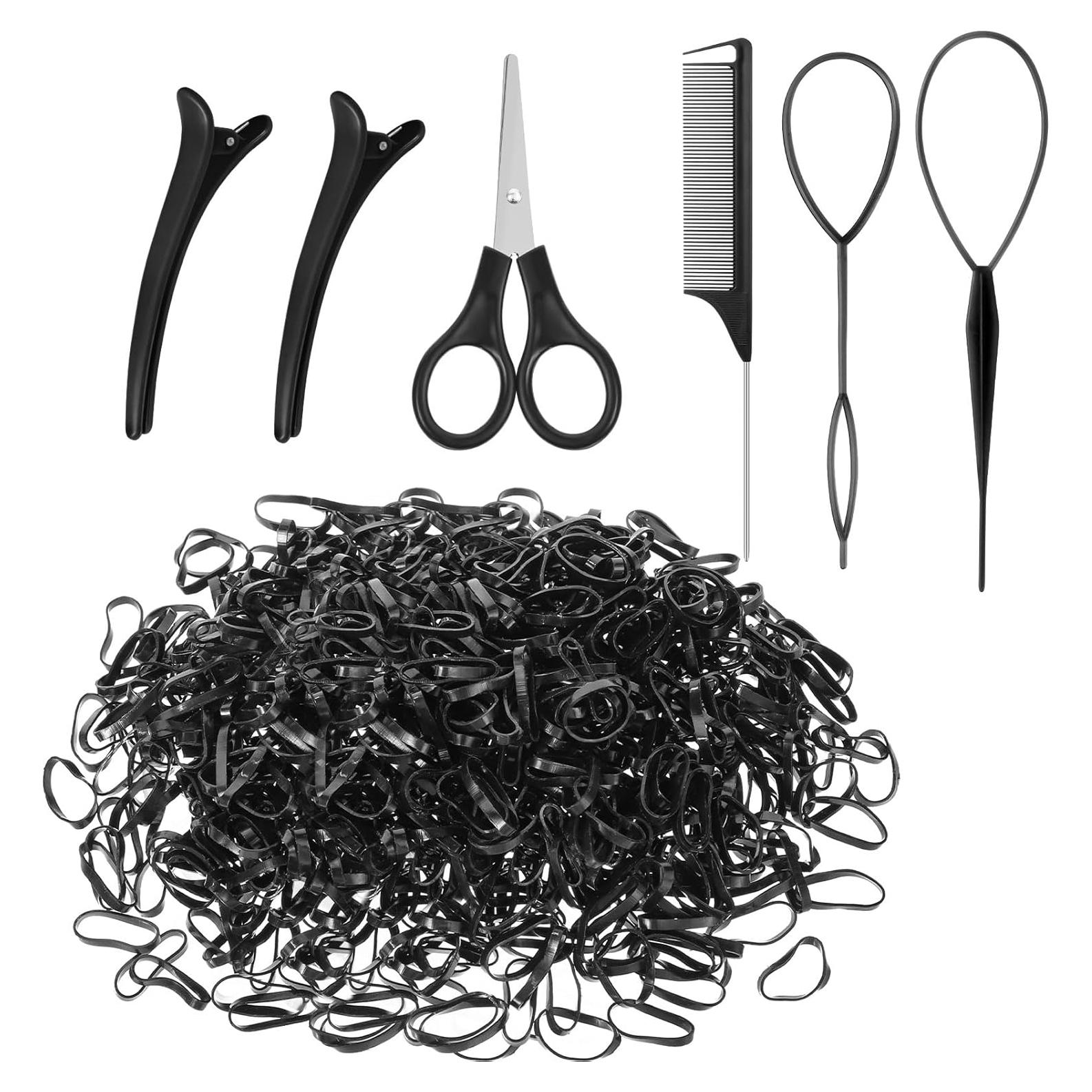 BESARME 1000 Bandas de Goma Negras y Herramientas de Estilo