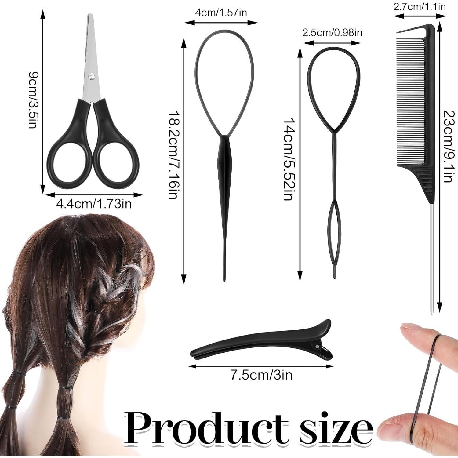 BESARME 1000 Bandas de Goma Negras y Herramientas de Estilo