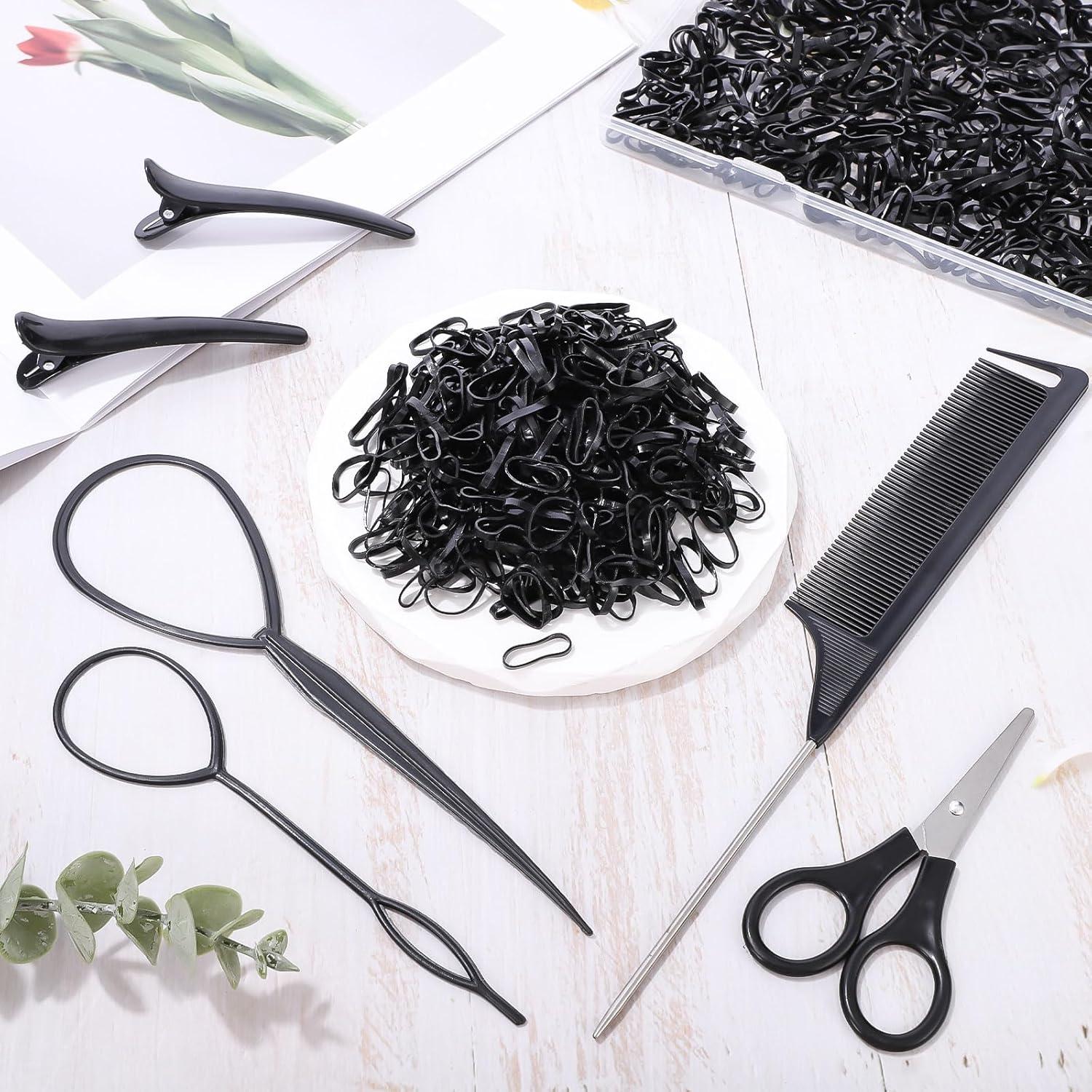 BESARME 1000 Bandas de Goma Negras y Herramientas de Estilo