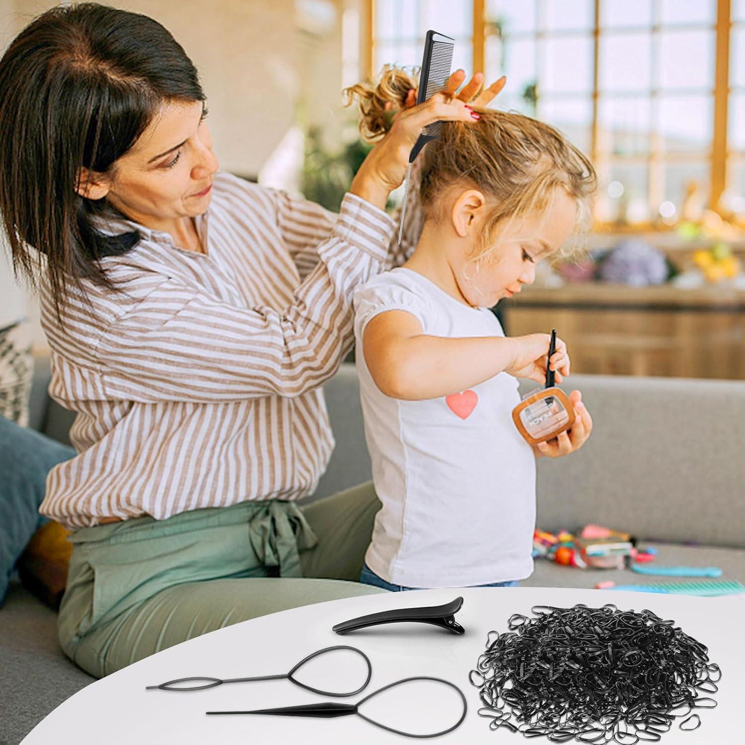 BESARME 1000 Bandas de Goma Negras y Herramientas de Estilo