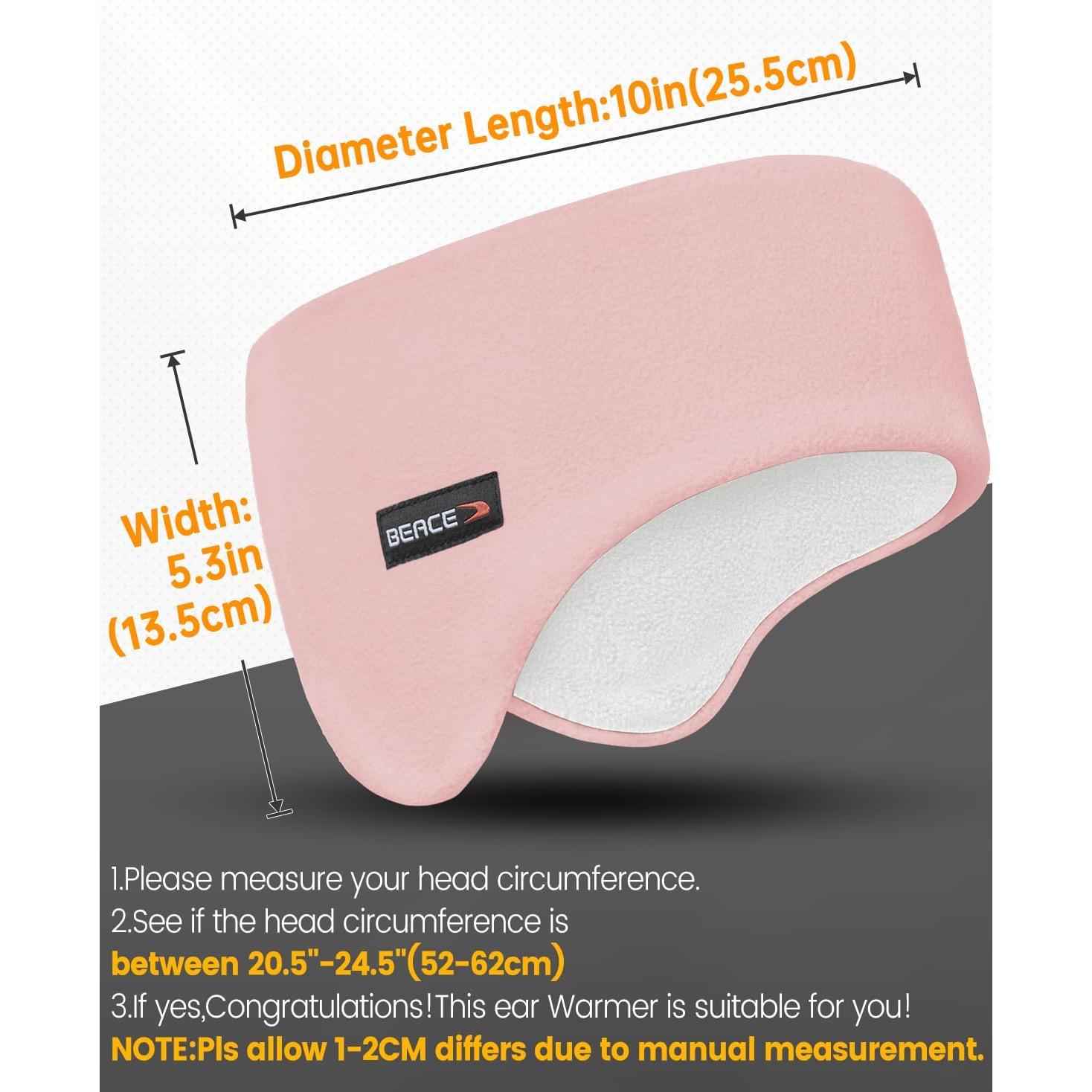 Banda para la cabeza BEACE de forro polar unisex 25.4x13.5cm