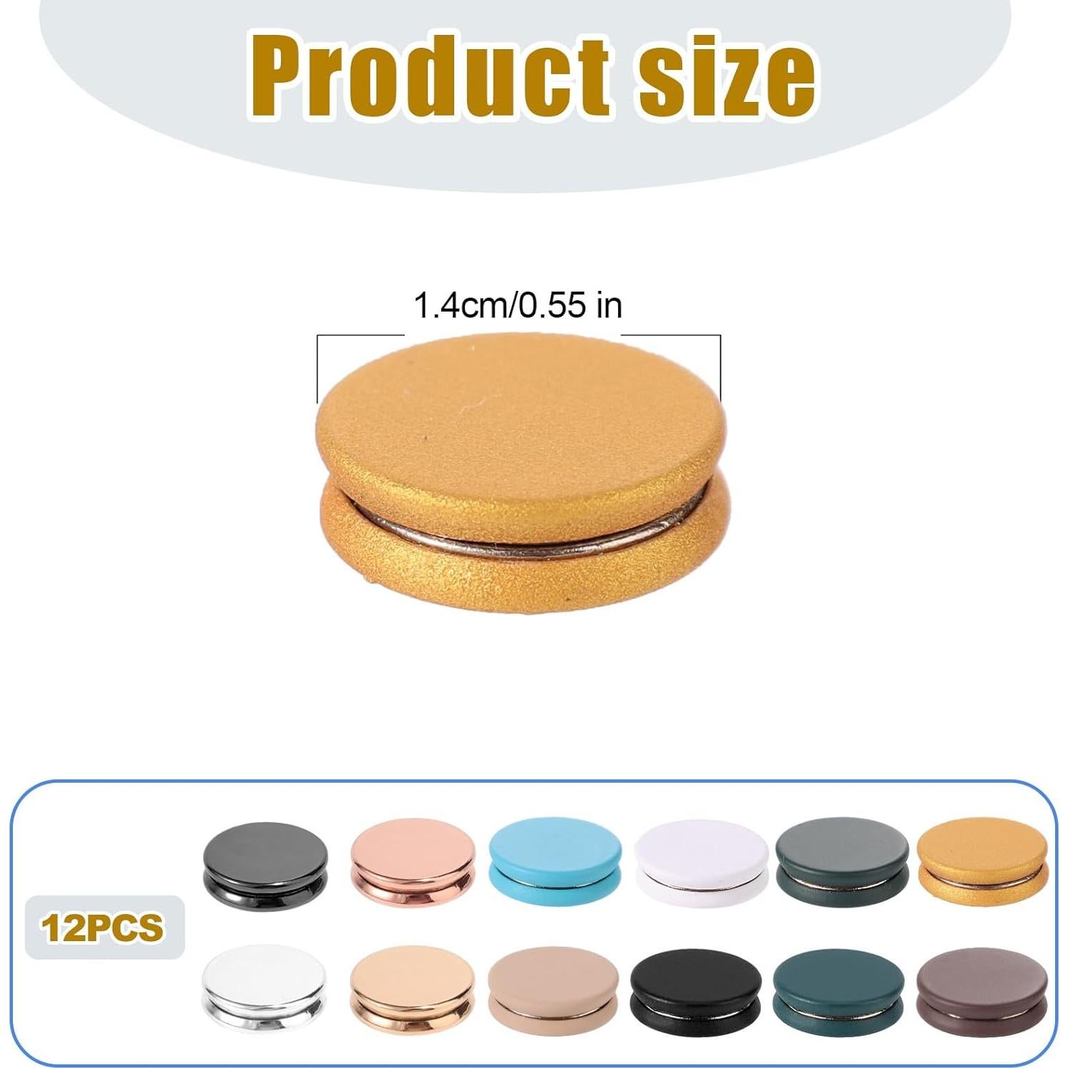 12 Alfileres Magnéticos Tinoaly para Hijab y Bufandas Color B