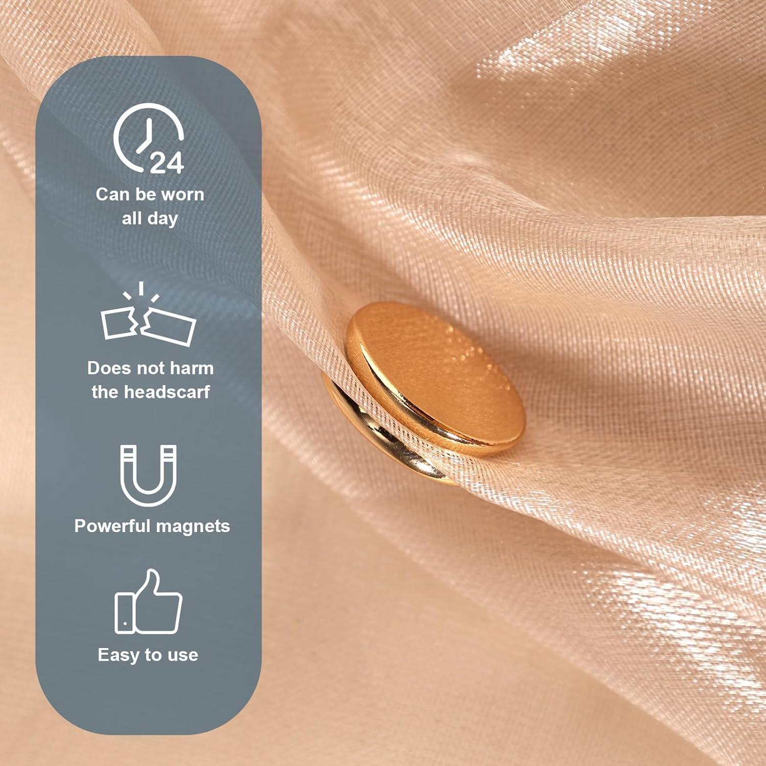 12 Alfileres Magnéticos Tinoaly para Hijab y Bufandas Color B