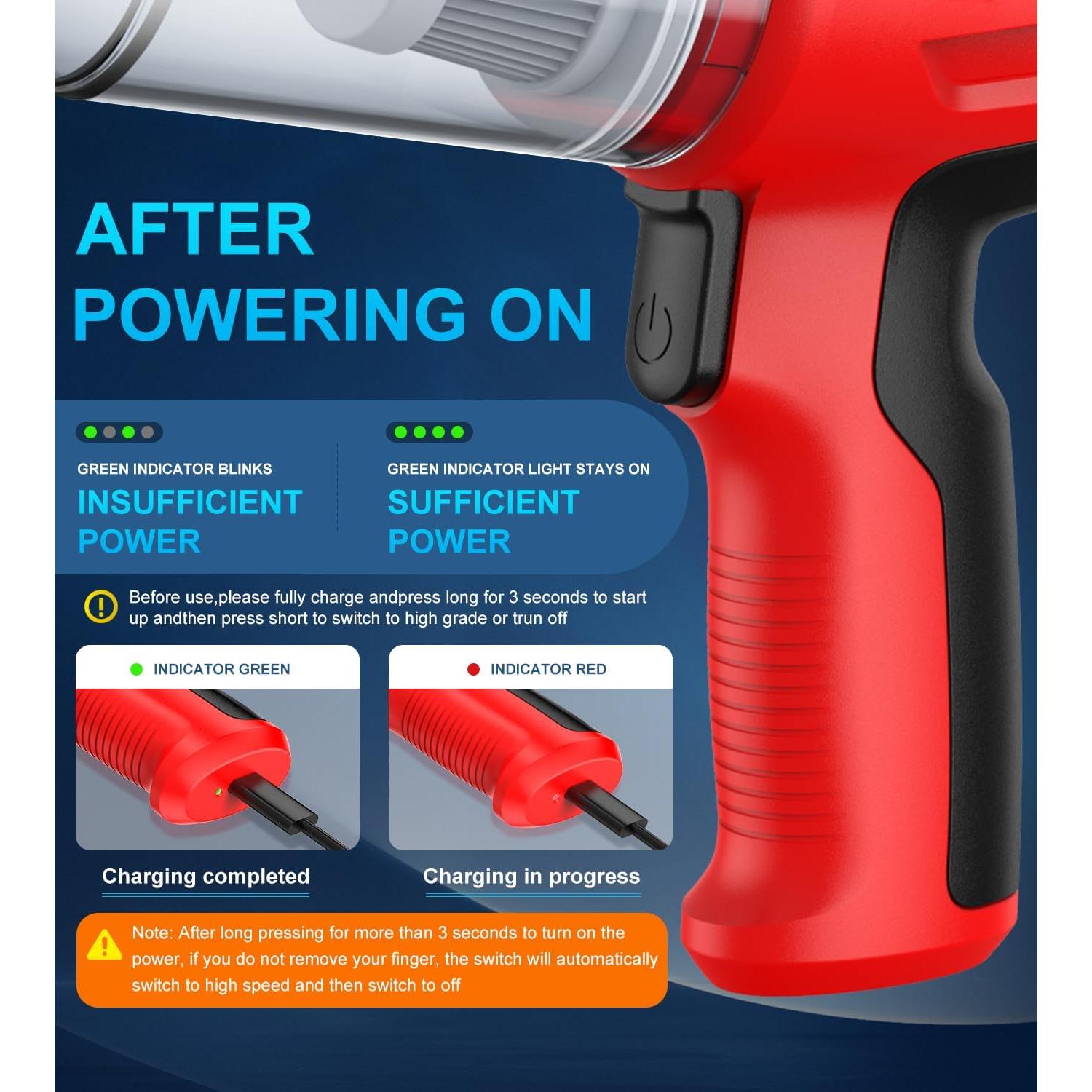 Aspiradora de Coche Portátil BESITA 12000Pa Sin Cable