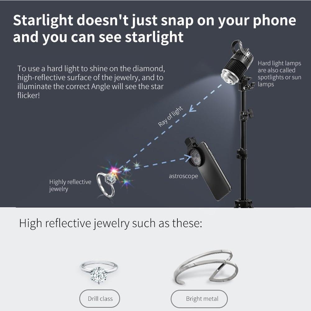 Lente de Cámara 3 en 1 EMVANV para Teléfono 52mm - Macro, CPL, Estrella