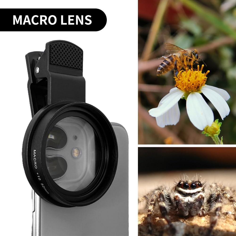 Lente de Cámara 3 en 1 EMVANV para Teléfono 52mm - Macro, CPL, Estrella
