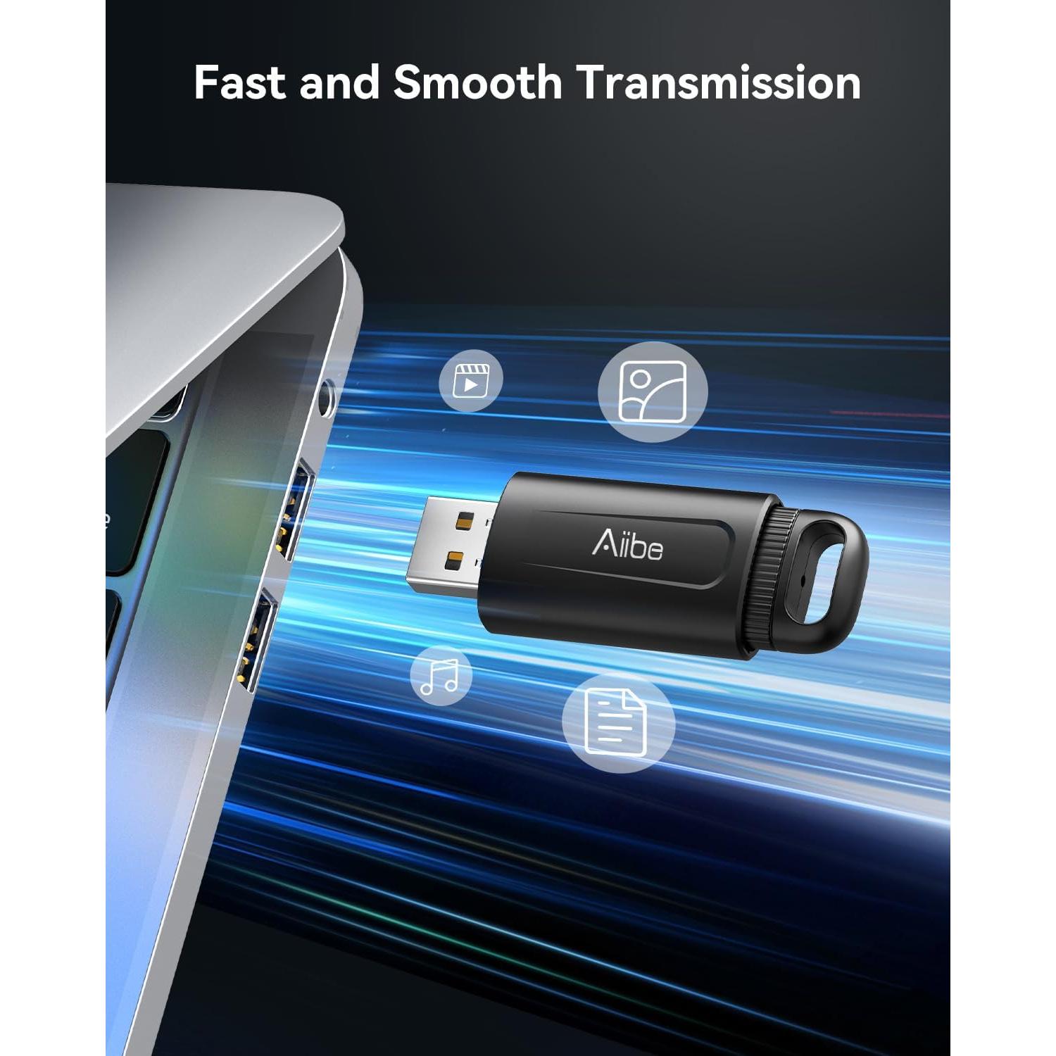 Paquete de 5 Unidades Flash USB Aiibe 32GB Colorido