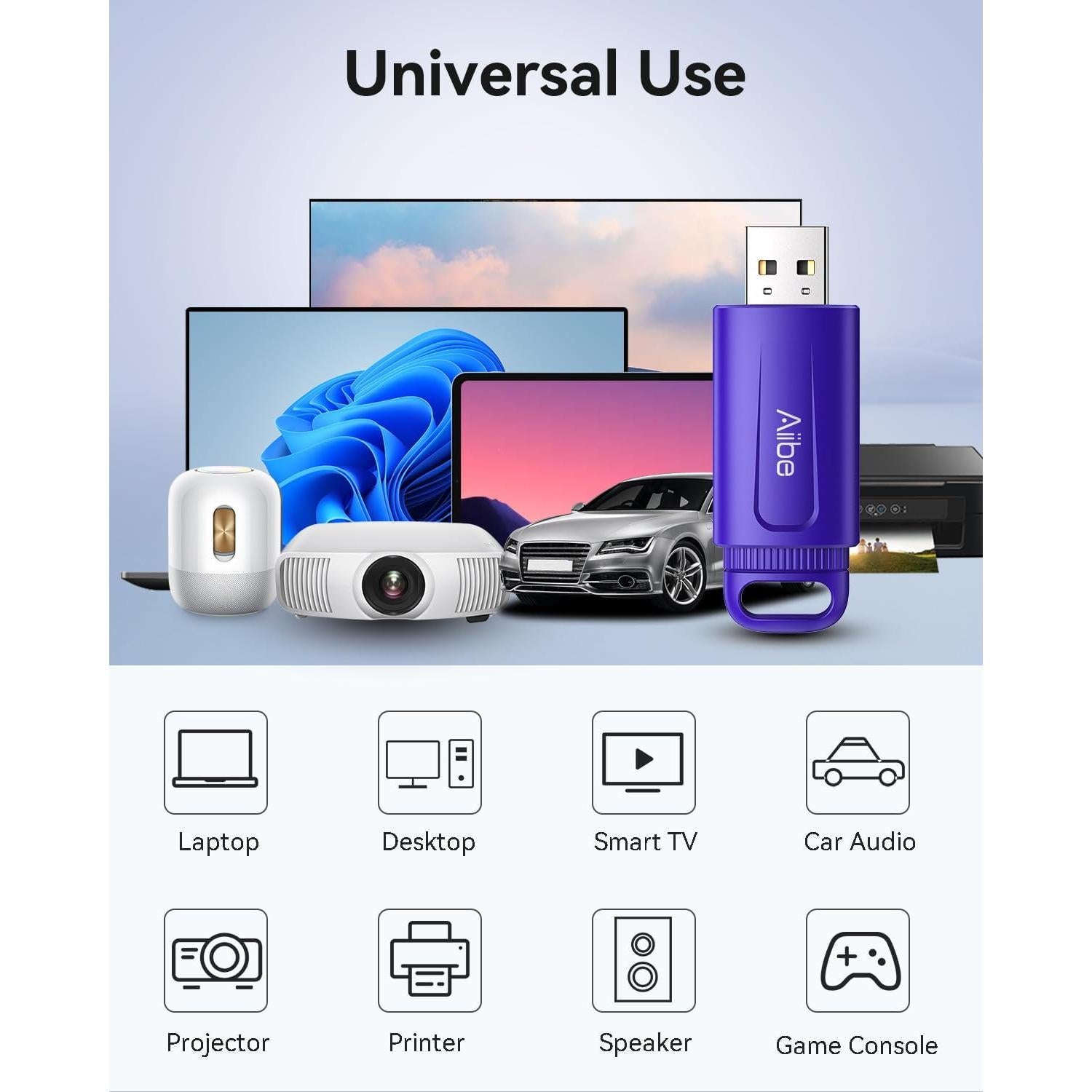 Paquete de 5 Unidades Flash USB Aiibe 32GB Colorido