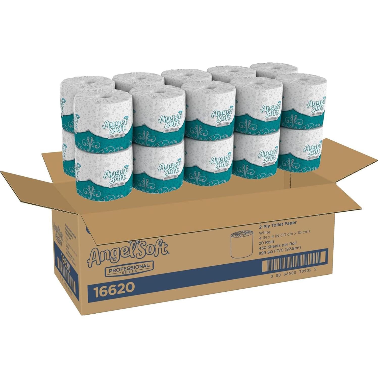 Papel Higiénico Angel Soft Profesional 2 Capas 20 Rollos