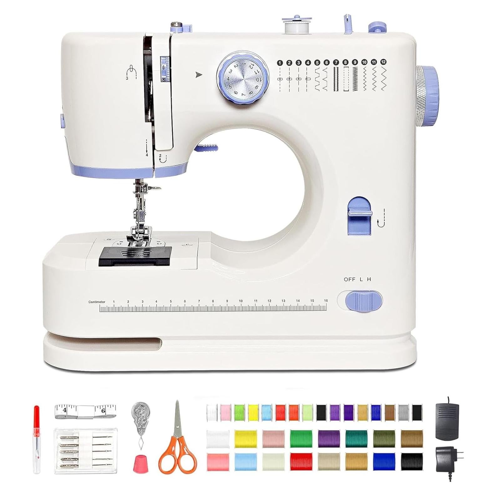 Máquina de Coser Portátil 725 con 12 Puntadas y Kit Completo