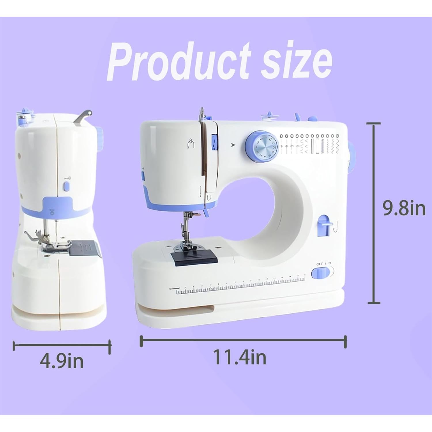 Máquina de Coser Portátil 725 con 12 Puntadas y Kit Completo