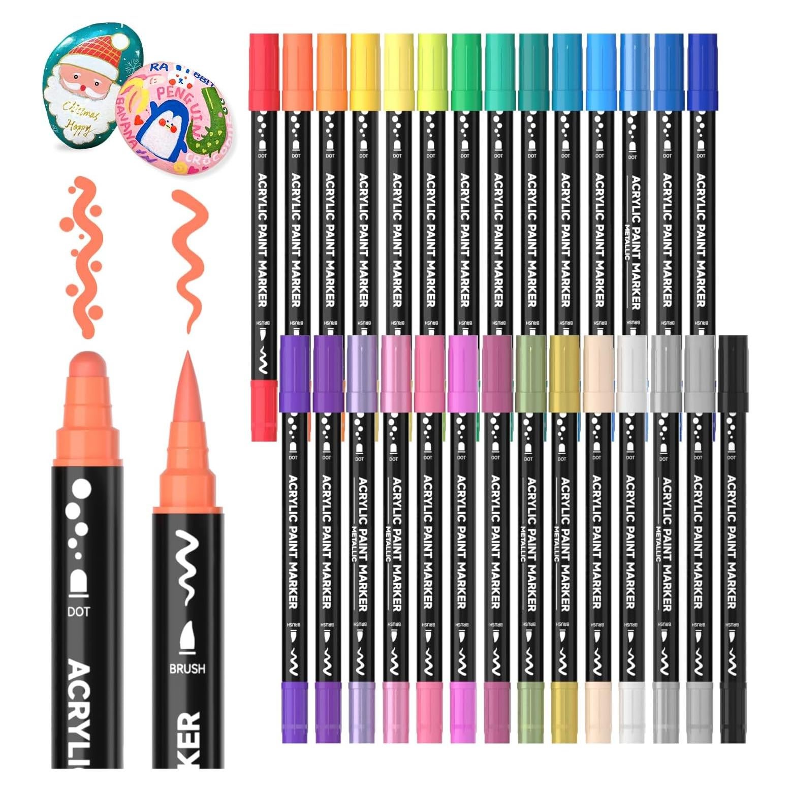 Marcadores Acrílicos Doble Punta Shuttle Art 28 Colores Multicolor