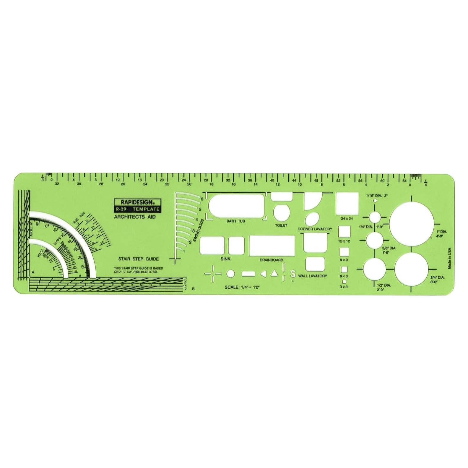Plantilla de Dibujo Rapidesign R29 para Arquitectos 10x6.9cm