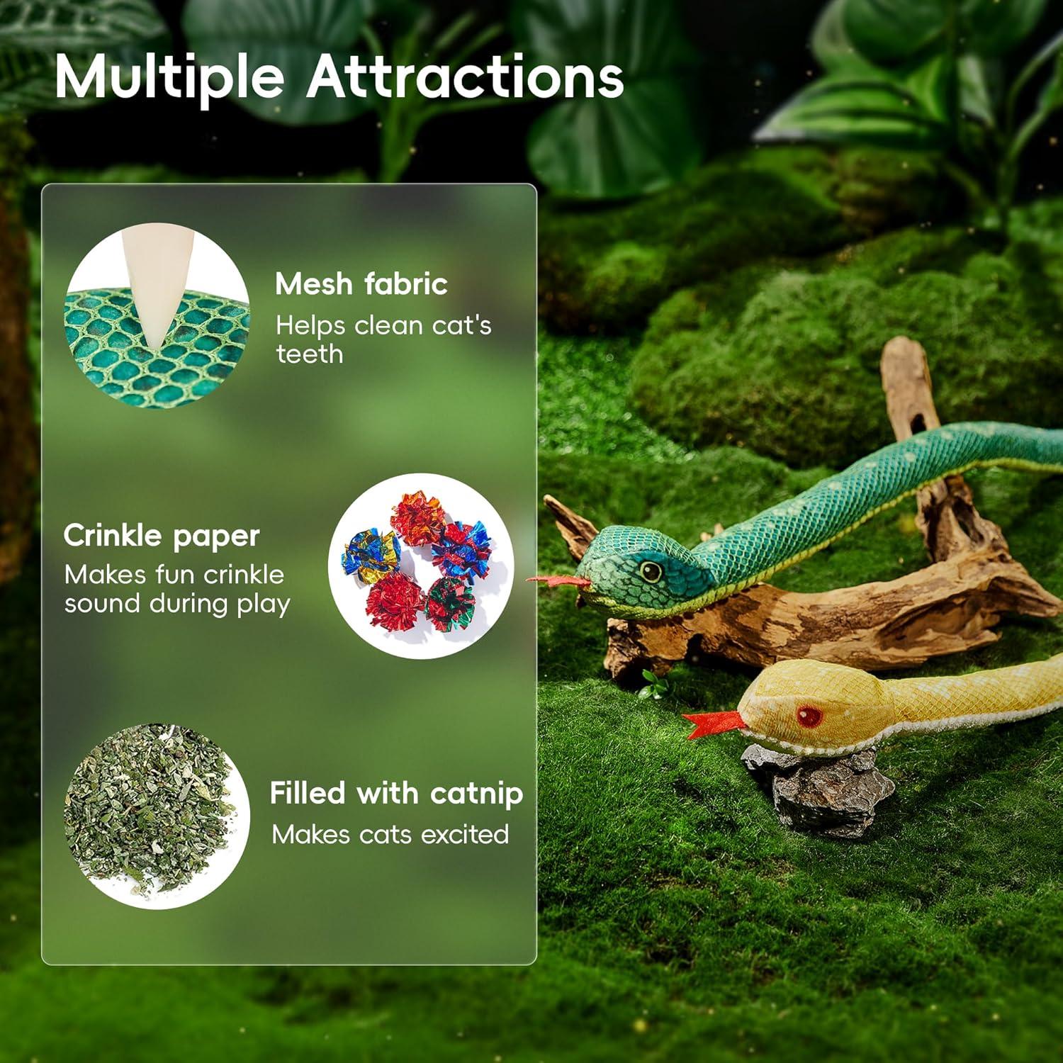 Juguetes para Gatos Potaroma Serpiente 50.8 cm con Catnip