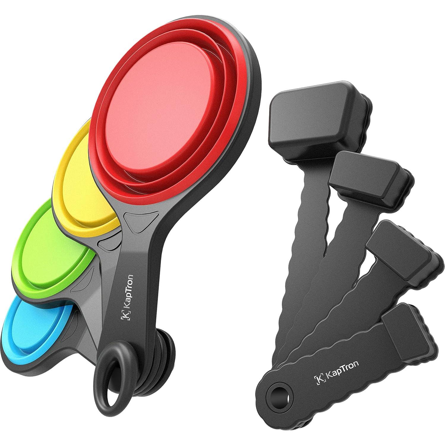 Juego de cucharas y tazas medidoras colapsables Kaptron 8 piezas