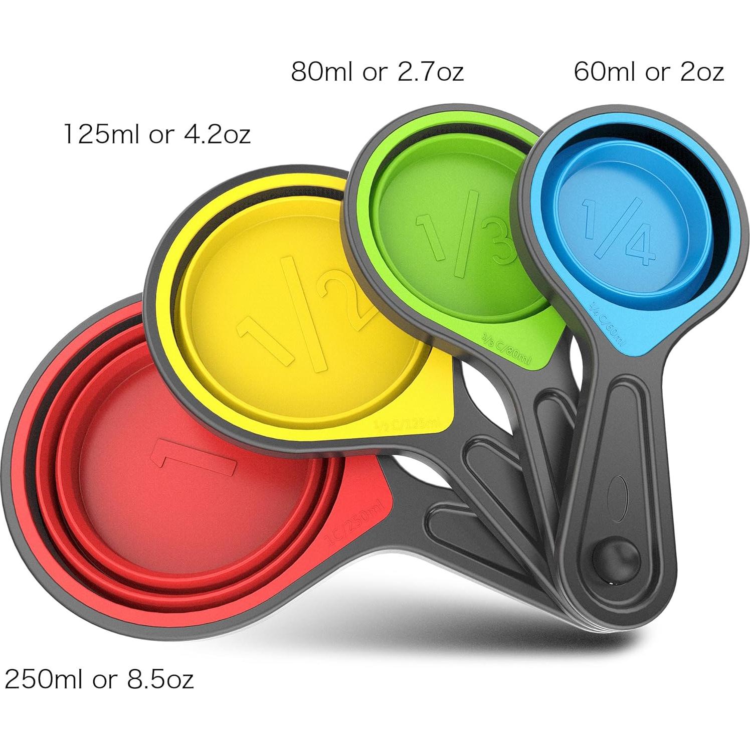 Juego de cucharas y tazas medidoras colapsables Kaptron 8 piezas