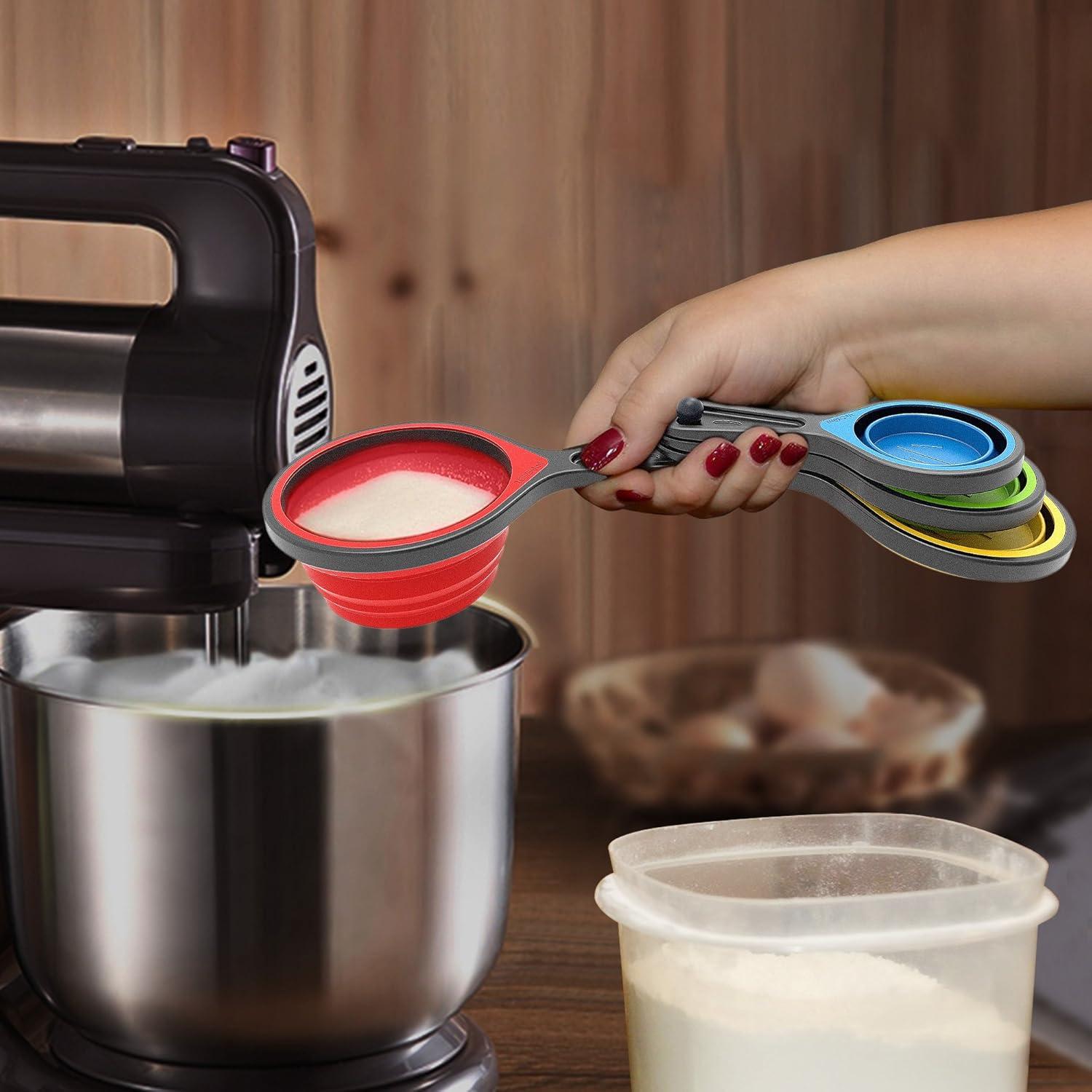 Juego de cucharas y tazas medidoras colapsables Kaptron 8 piezas