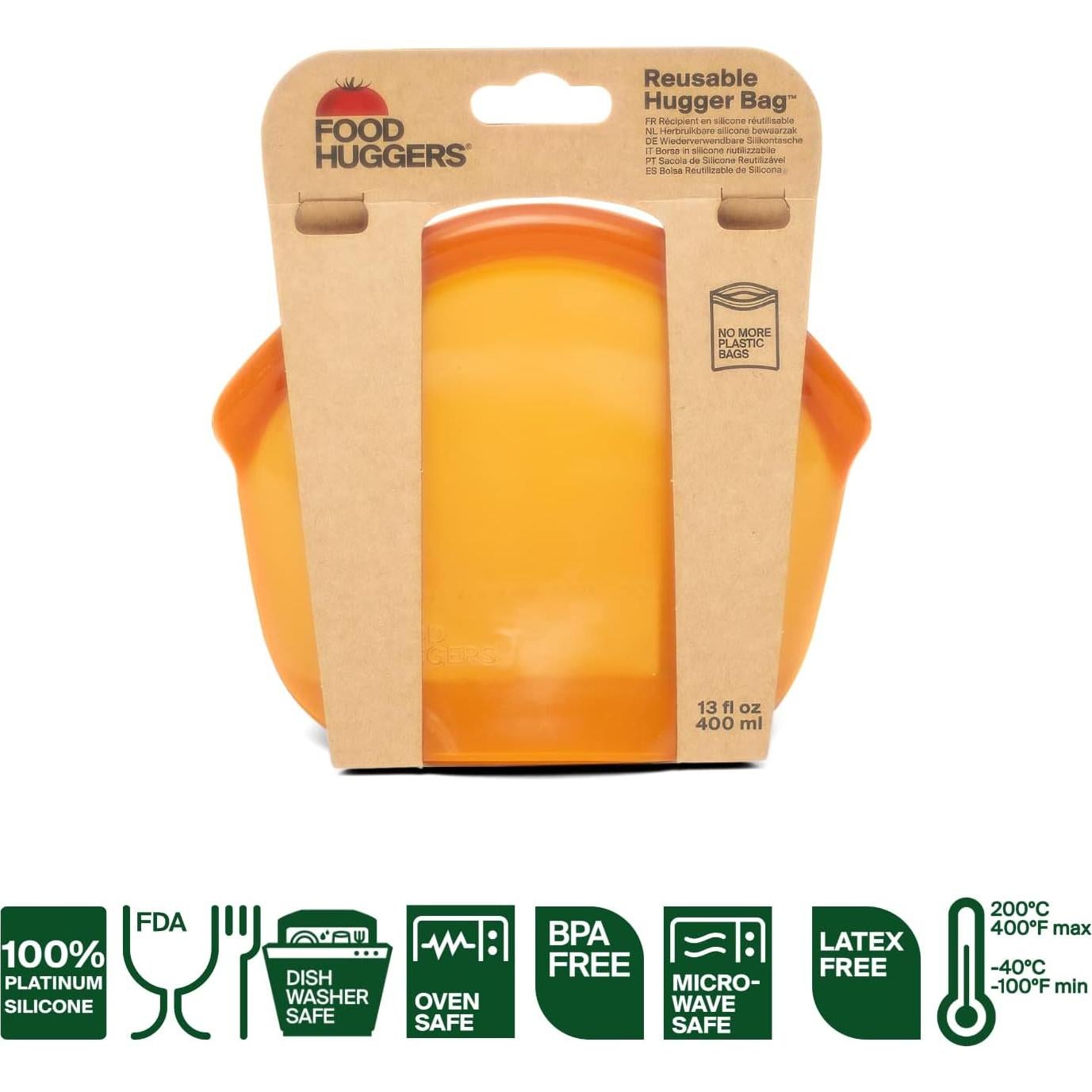 Bolsas Hugger de Silicona Reutilizables 384 ml Ámbar