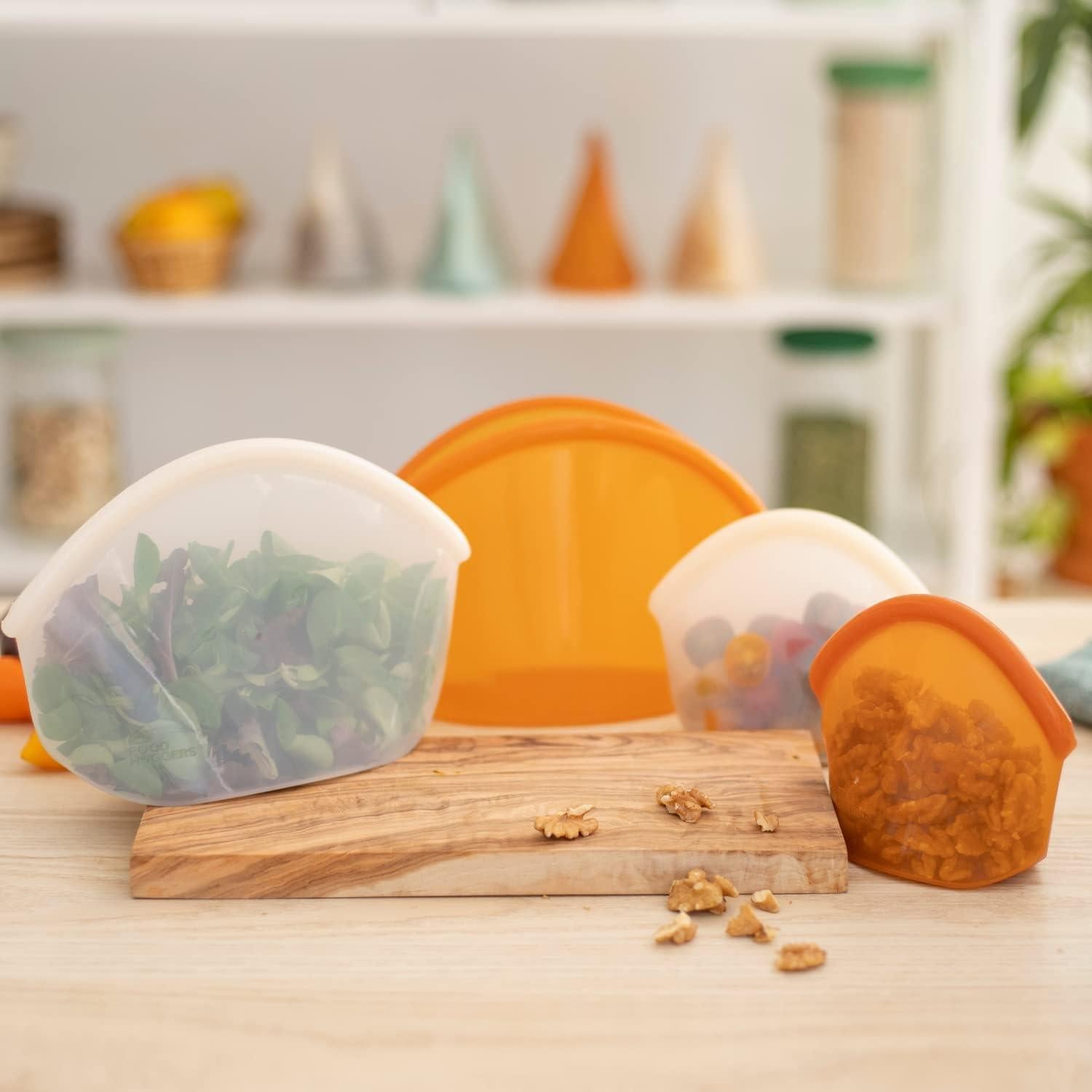 Bolsas Hugger de Silicona Reutilizables 384 ml Ámbar