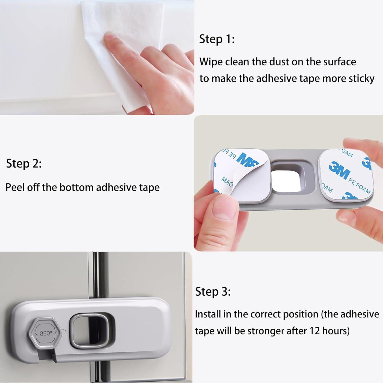 5 Cerraduras de Seguridad para Niños DENENTT - Gris