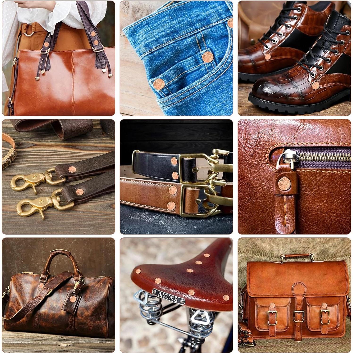 Kit de Remaches de Cobre JUNESunShine 116 Piezas para Cuero