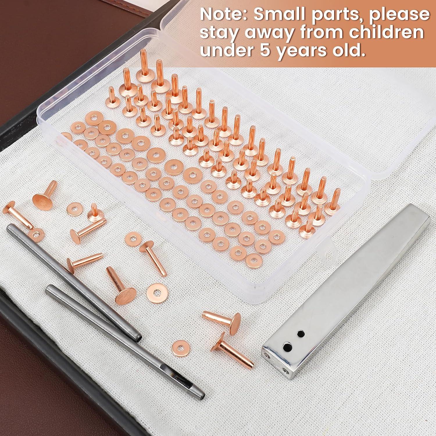 Kit de Remaches de Cobre JUNESunShine 116 Piezas para Cuero