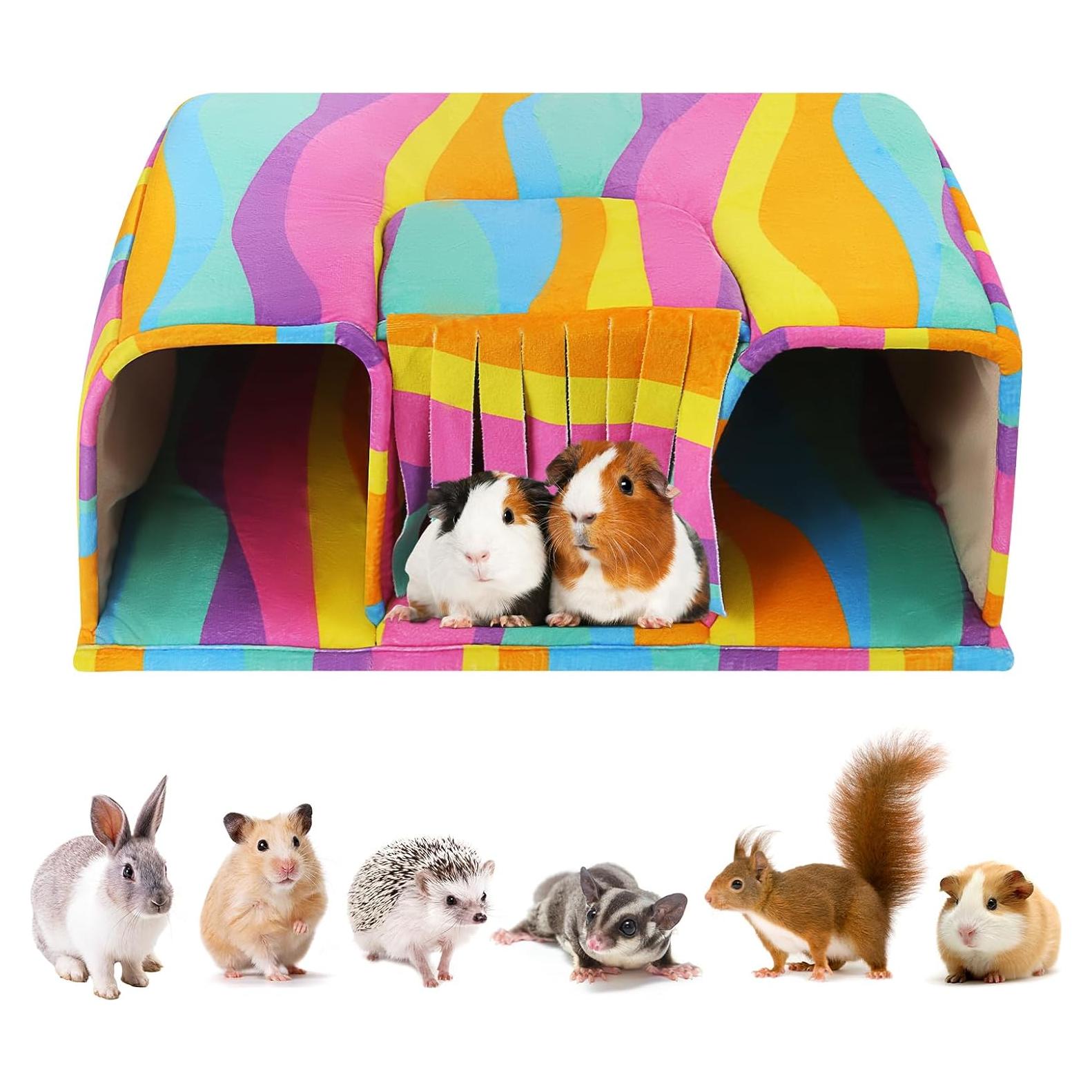 Escondite para Cobayas PETSPLANET con Túneles y Cama Suave