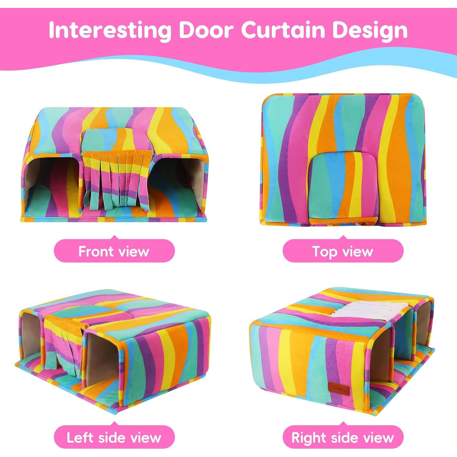 Escondite para Cobayas PETSPLANET con Túneles y Cama Suave