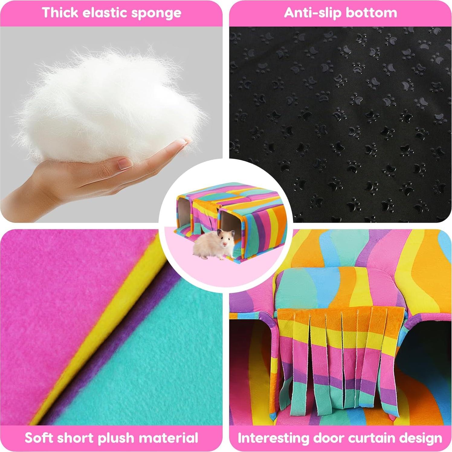 Escondite para Cobayas PETSPLANET con Túneles y Cama Suave