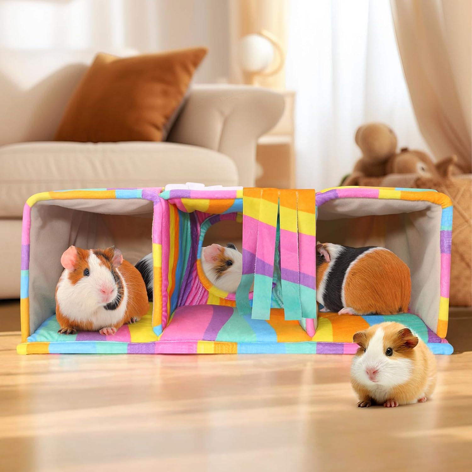 Escondite para Cobayas PETSPLANET con Túneles y Cama Suave