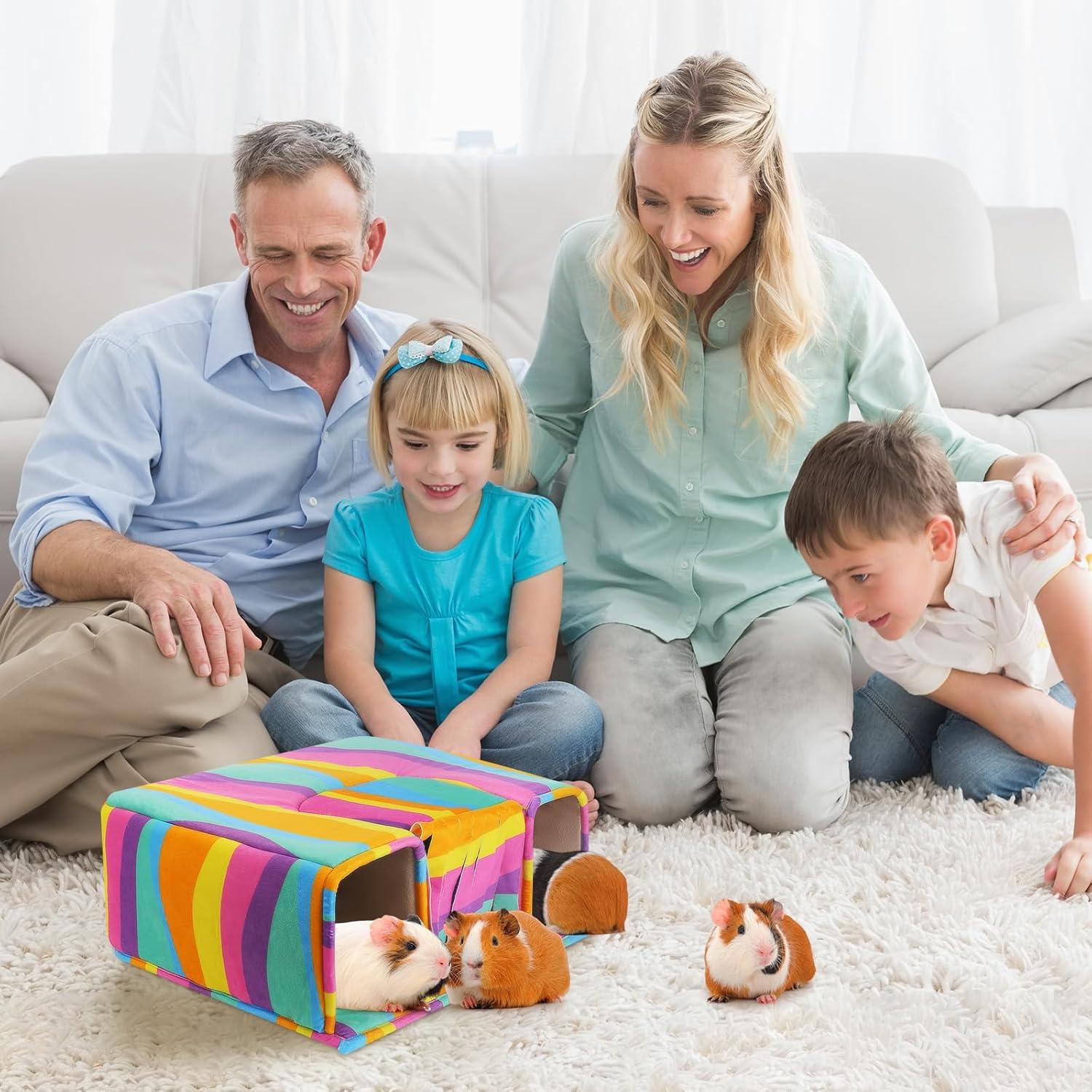 Escondite para Cobayas PETSPLANET con Túneles y Cama Suave