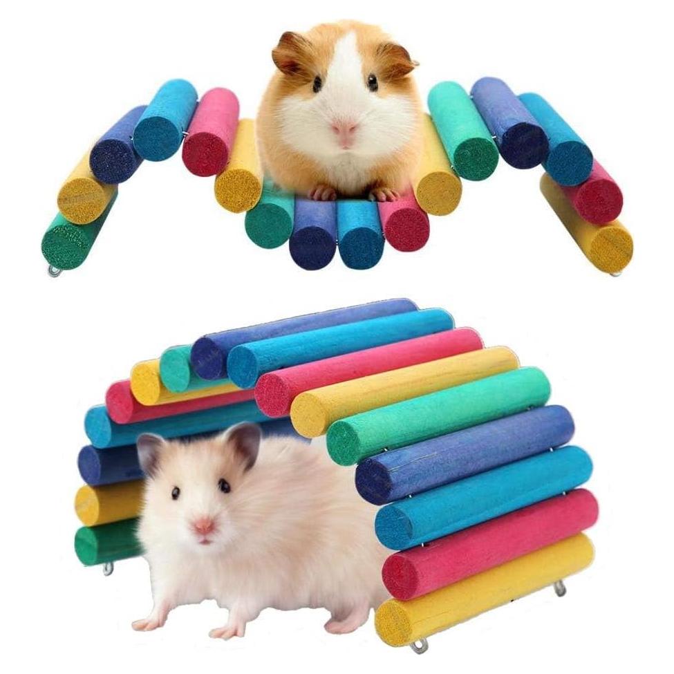 Puente de Madera Natural PIVBY 2PCS para Hámster y Mascotas