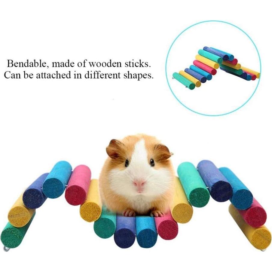 Puente de Madera Natural PIVBY 2PCS para Hámster y Mascotas