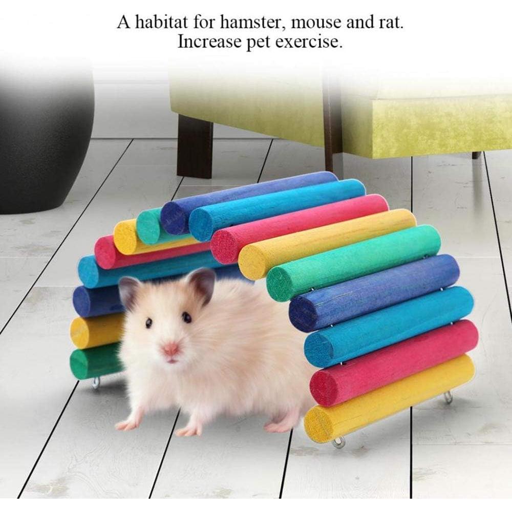 Puente de Madera Natural PIVBY 2PCS para Hámster y Mascotas