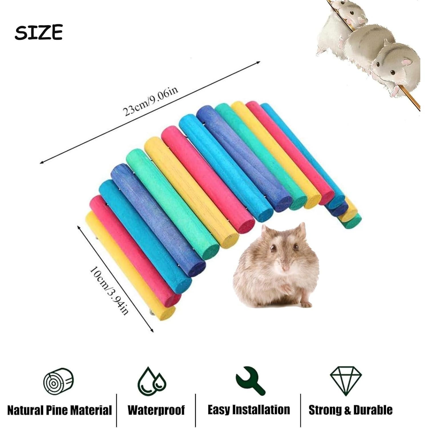 Puente de Madera Natural PIVBY 2PCS para Hámster y Mascotas