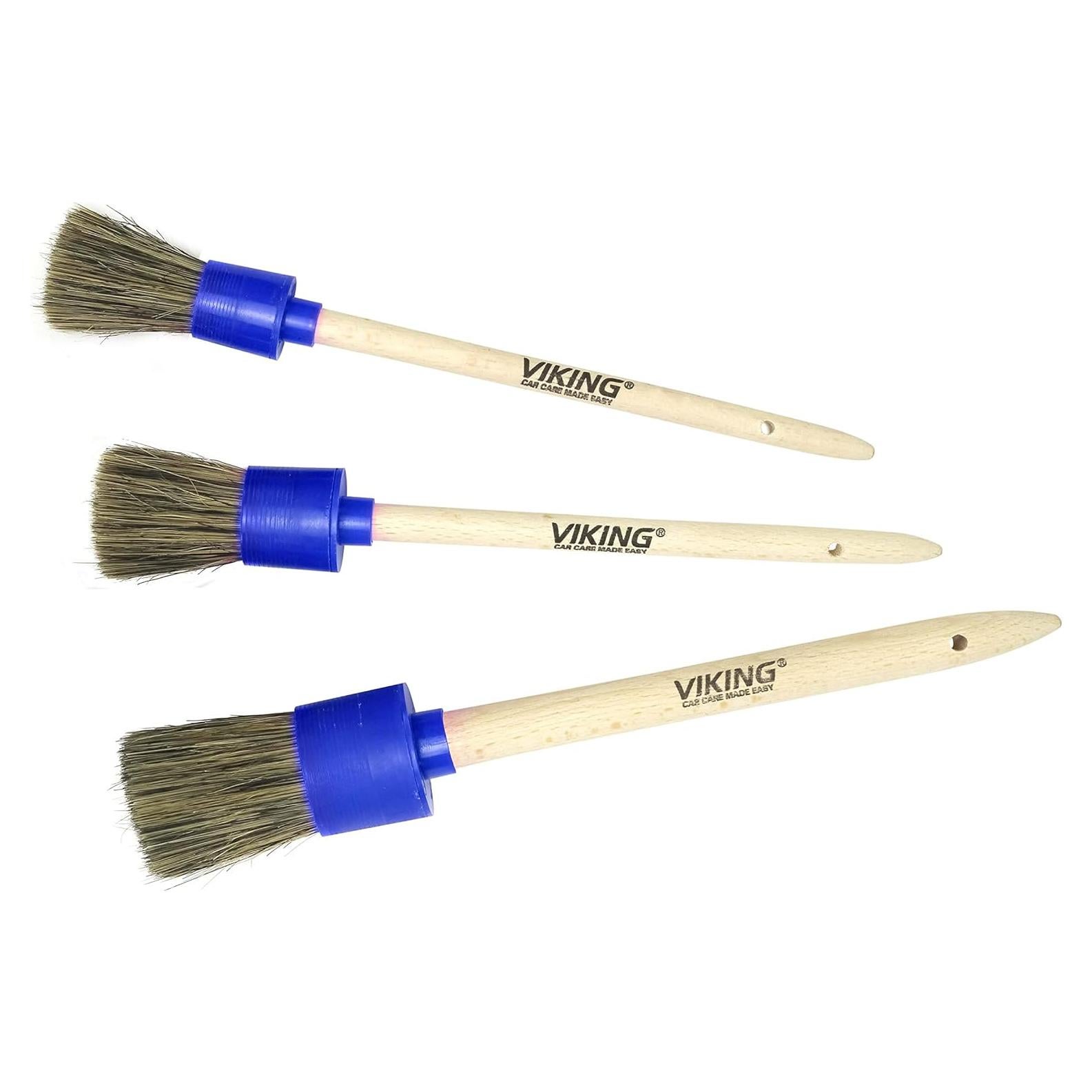 Juego de Cepillos de Detalle VIKING - 3 Tamaños, Cerdas Suaves