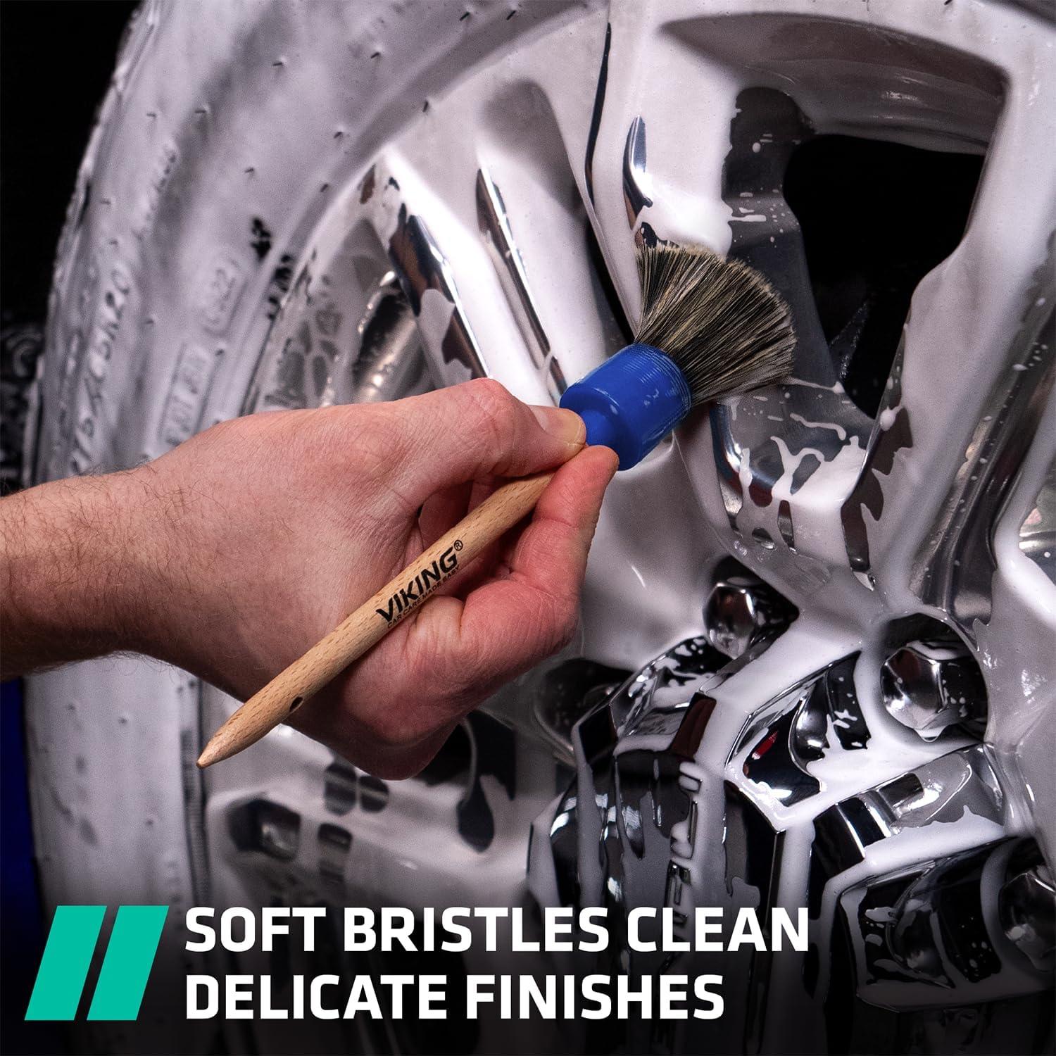 Juego de Cepillos de Detalle VIKING - 3 Tamaños, Cerdas Suaves