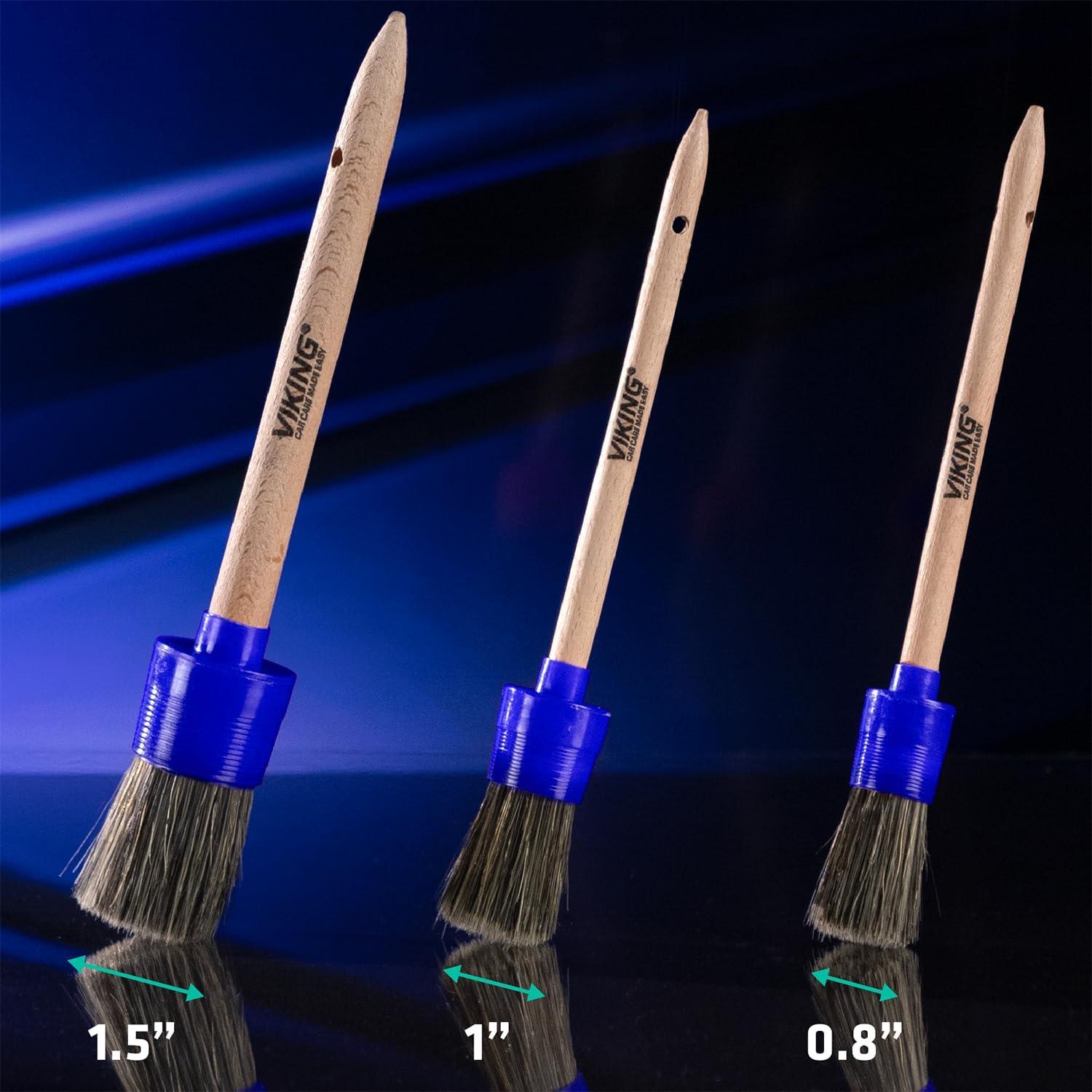 Juego de Cepillos de Detalle VIKING - 3 Tamaños, Cerdas Suaves