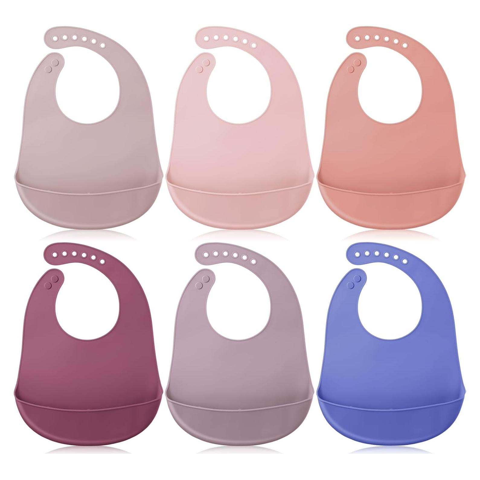 Baberos de Silicona Mepase Impermeables 6 Colores Ajustables