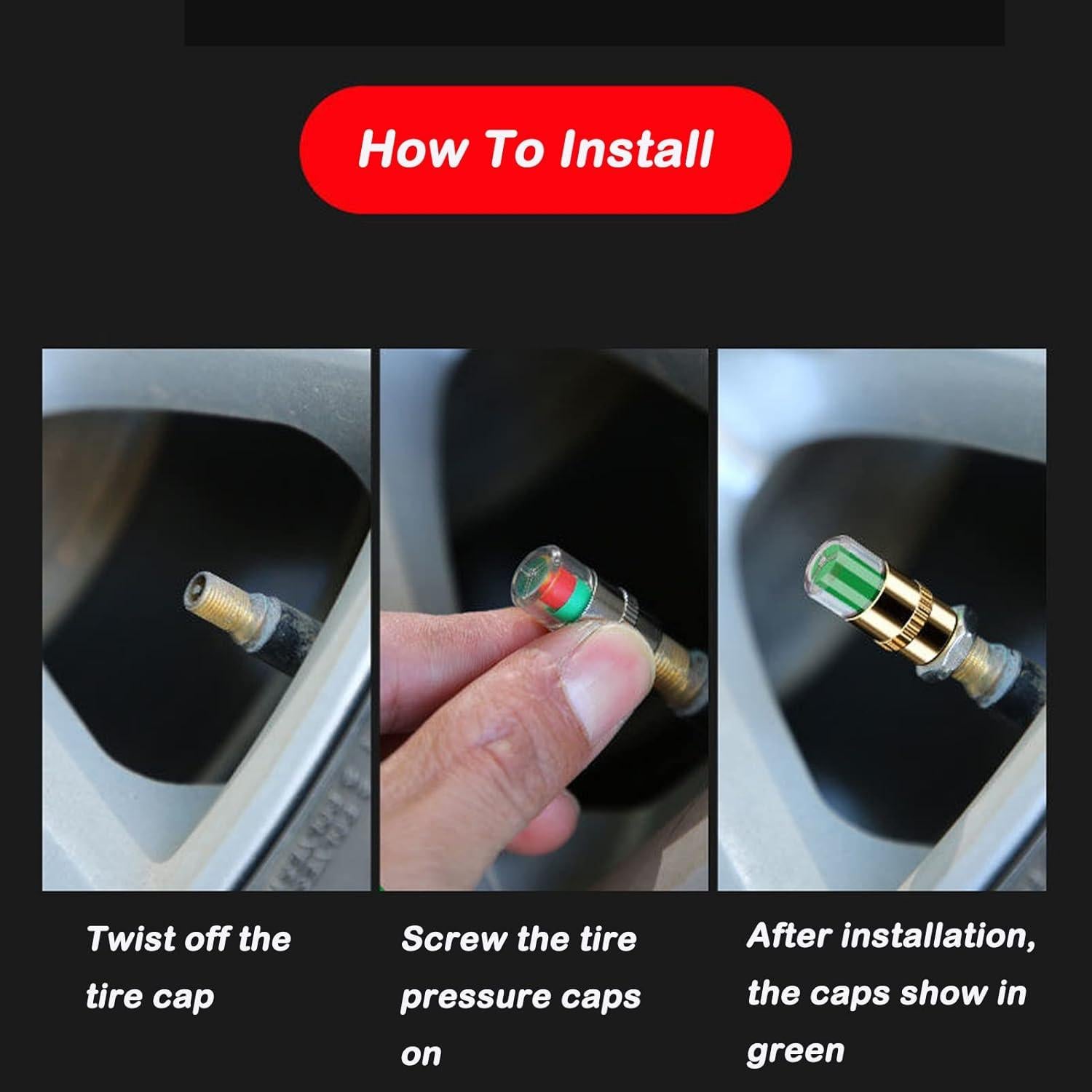 Tapones de Válvula de Presión Neumáticos Anki HappiGo 4 Pcs