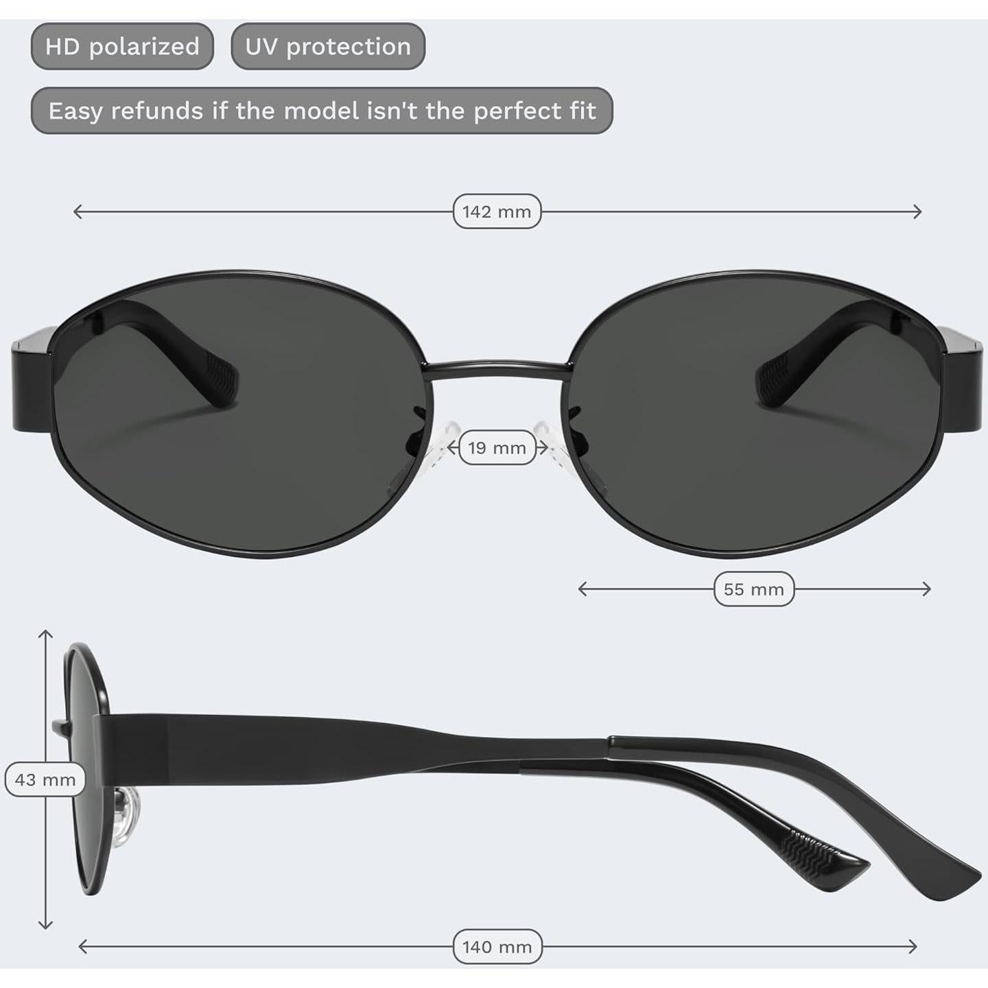 Gafas de Sol Retro Polarizadas Livho UV400 Ovaladas