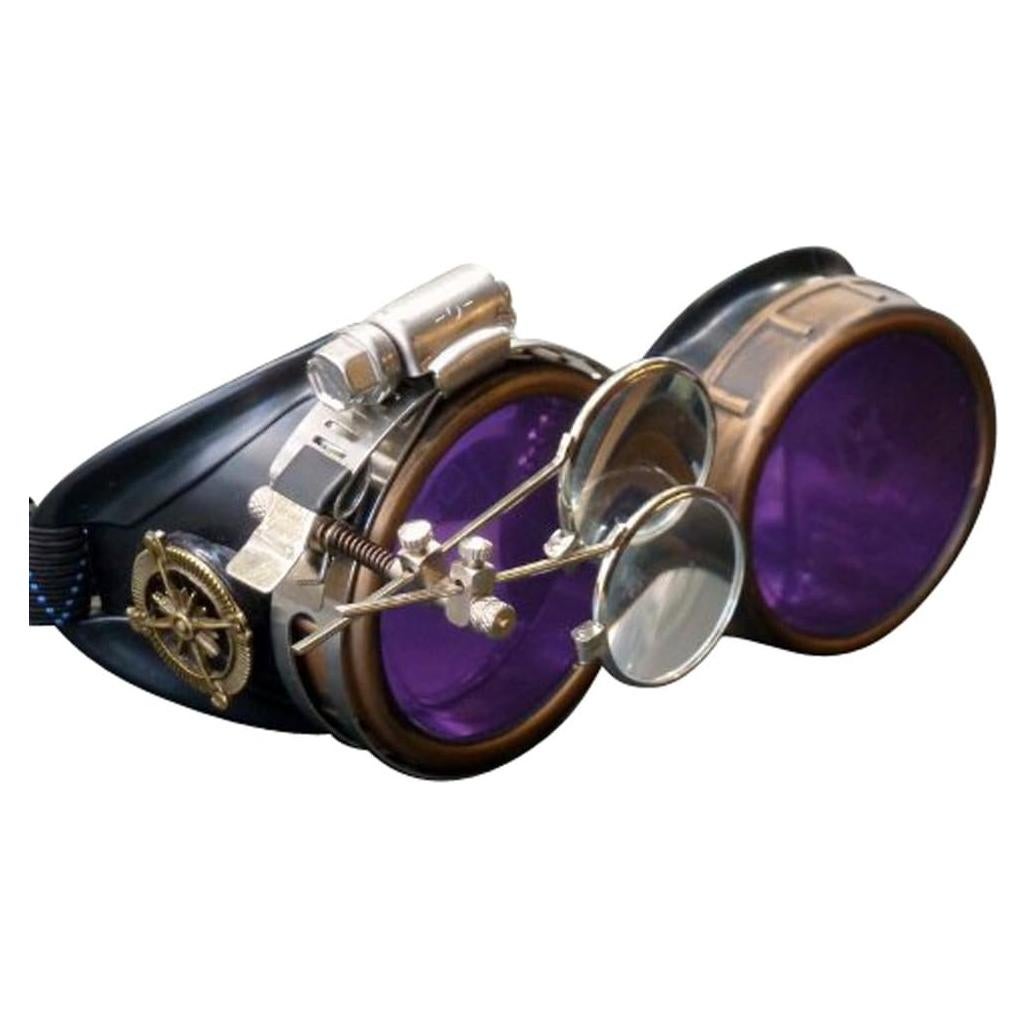 Gafas Steampunk UMBRELLALABORATORY Lila con Lupa Ocular