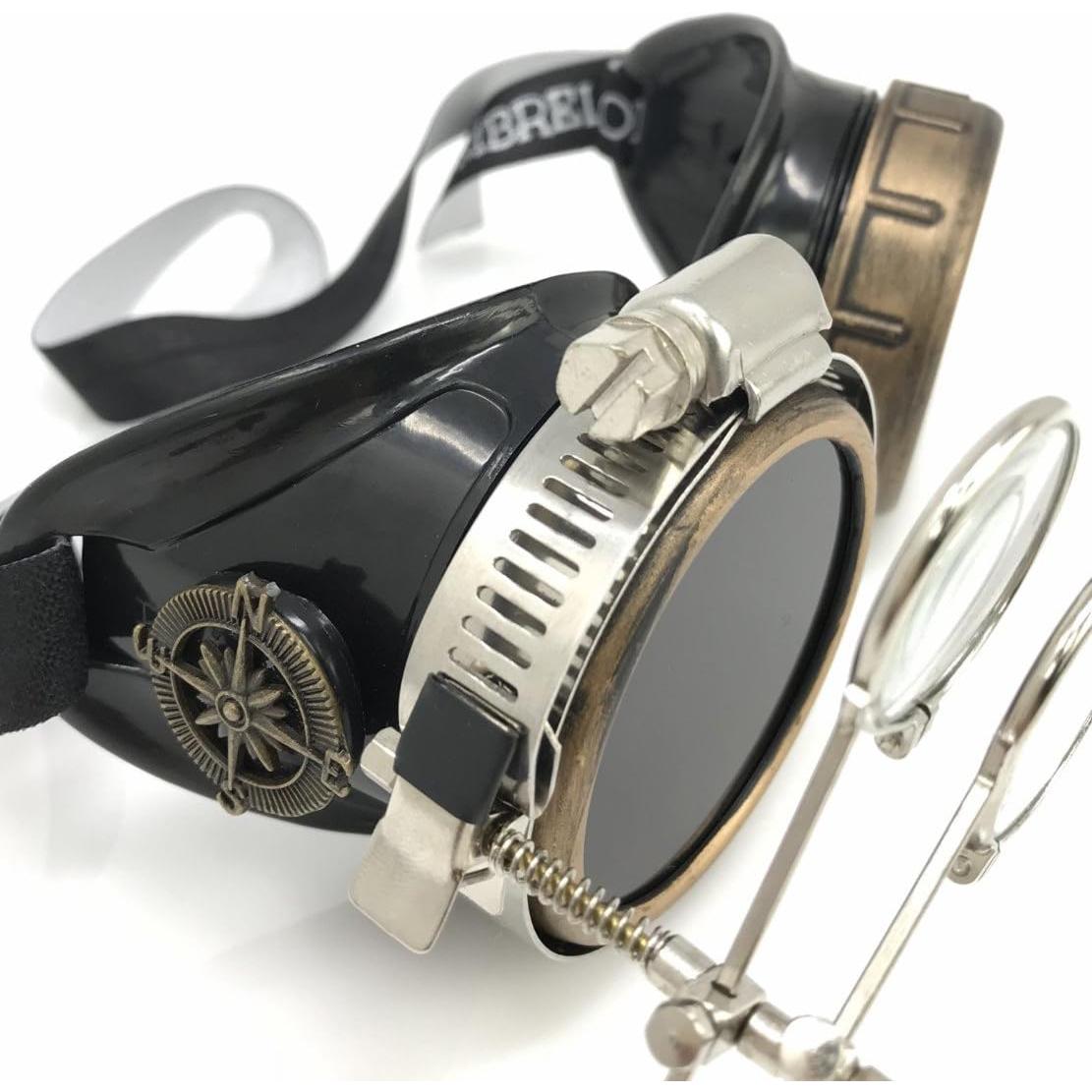 Gafas Steampunk UMBRELLALABORATORY Lila con Lupa Ocular