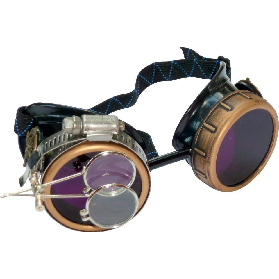 Gafas Steampunk UMBRELLALABORATORY Lila con Lupa Ocular