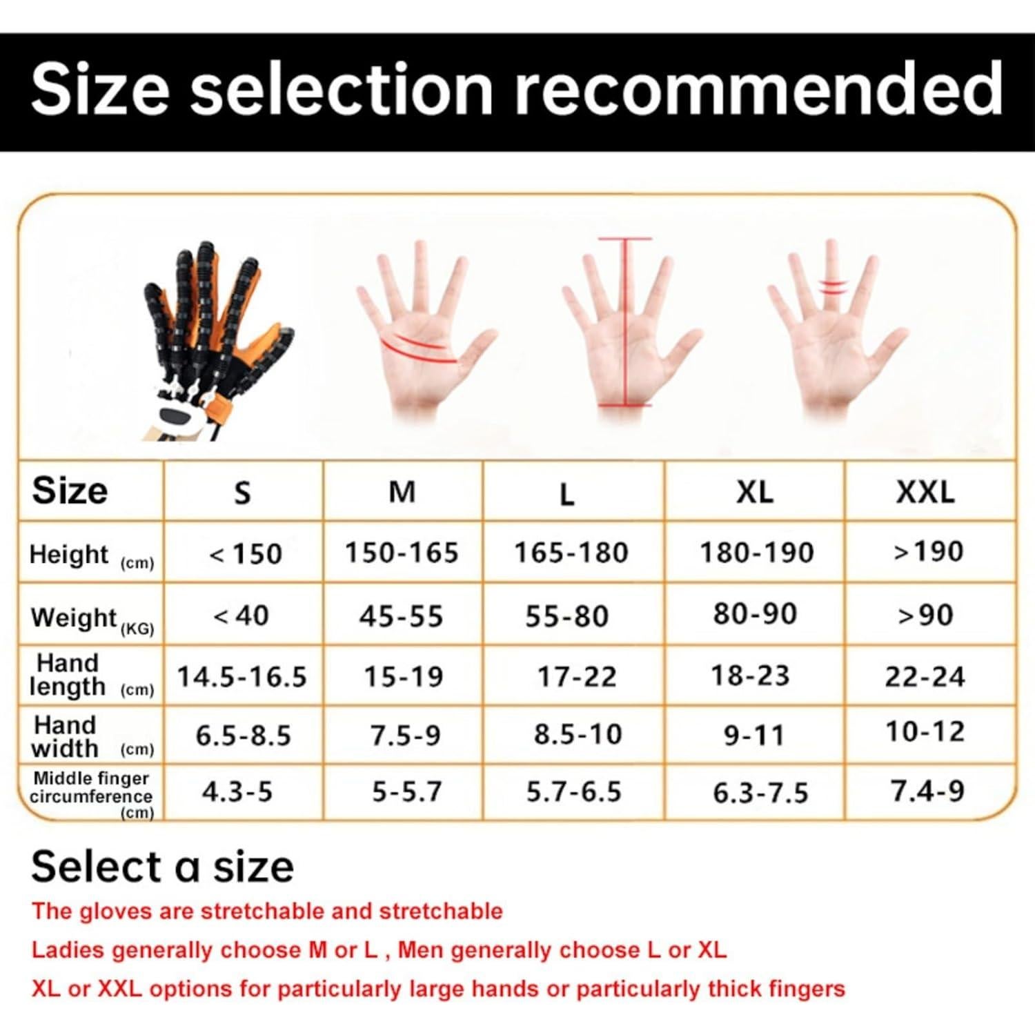 Guantes de Rehabilitación Inteligente Lewitools para Mano Izquierda S