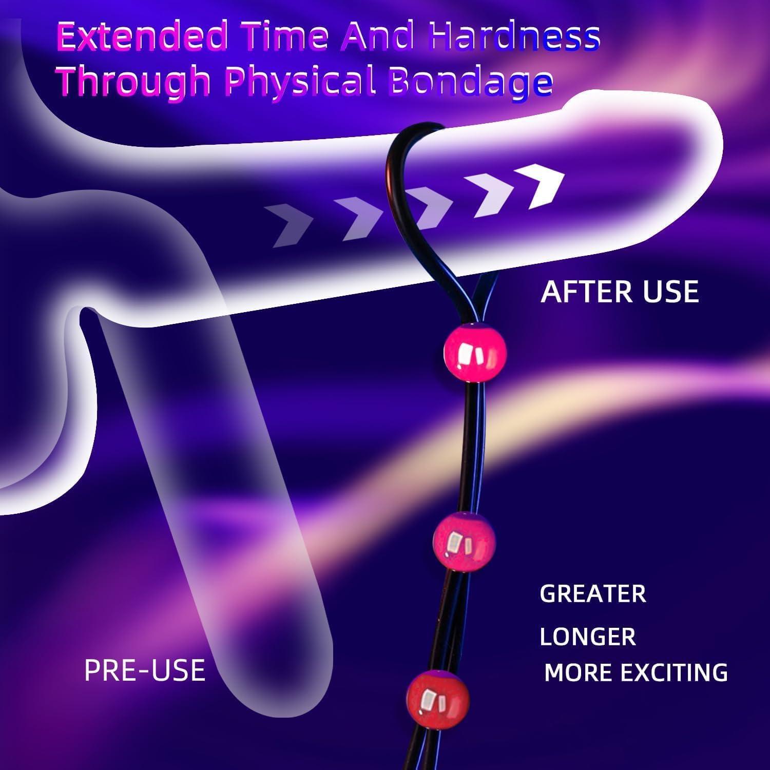 Anillos de Silicona Reutilizables para Hombres - 7 Pcs Negro y Rojo